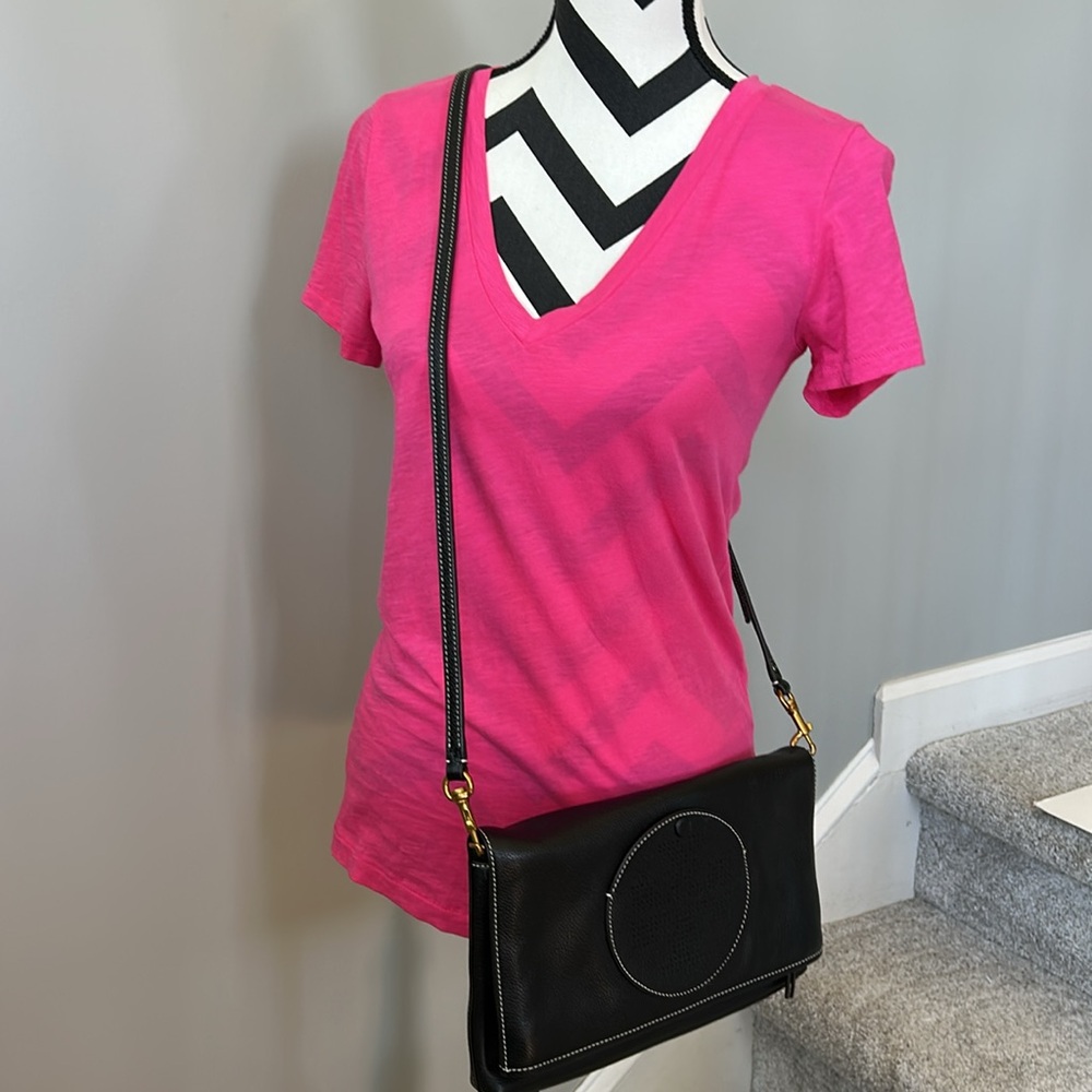 Tory Burch Perforated Logo Fold Over Crossbody Bag - Picture 6 of 15